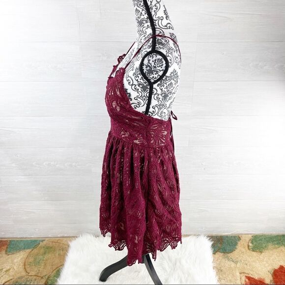 J.O.A. Scalloped Floral Lace Fit and Flare Lace Up Dress - Picture 10 of 13